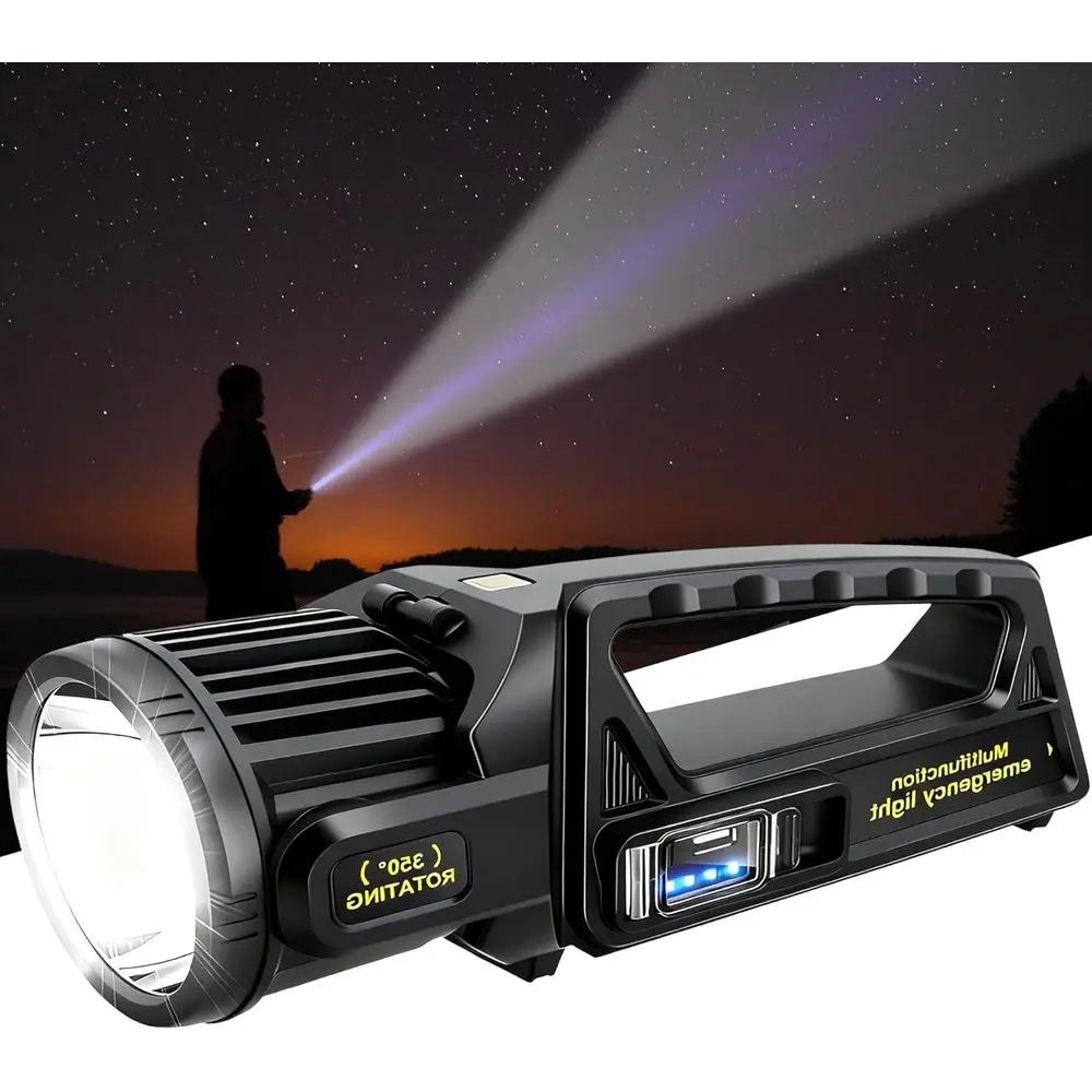 

LETOUR 1450000 L Spotlight, Rechargeable Led Spotlight lashlight with 350° Rotate , 9 es Super Bright Spot Lights Outdoor Handhe