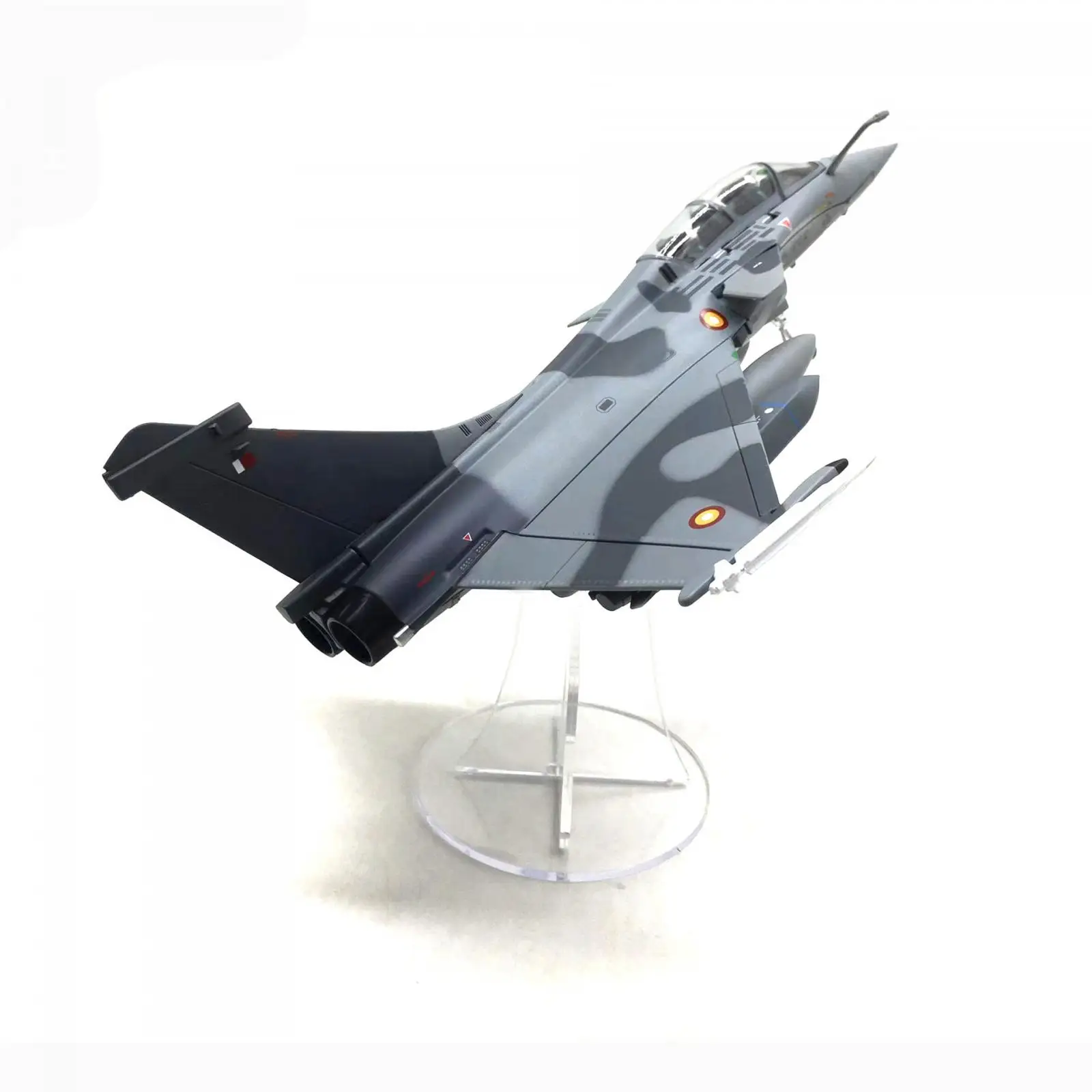 1:72 Rafale B Diecast Fighter Model Ornament Streamlined Body with Display Stand for Bookshelf Bedroom TV Cabinet Home Office