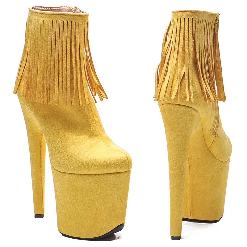 Chaussures de danse en daim à talons hauts pour femmes, bottes de rinçage, dessus en daim, moderne, sexy, discothèque, pôle, plate-forme, nouveau, 392, 20cm, 8 pouces