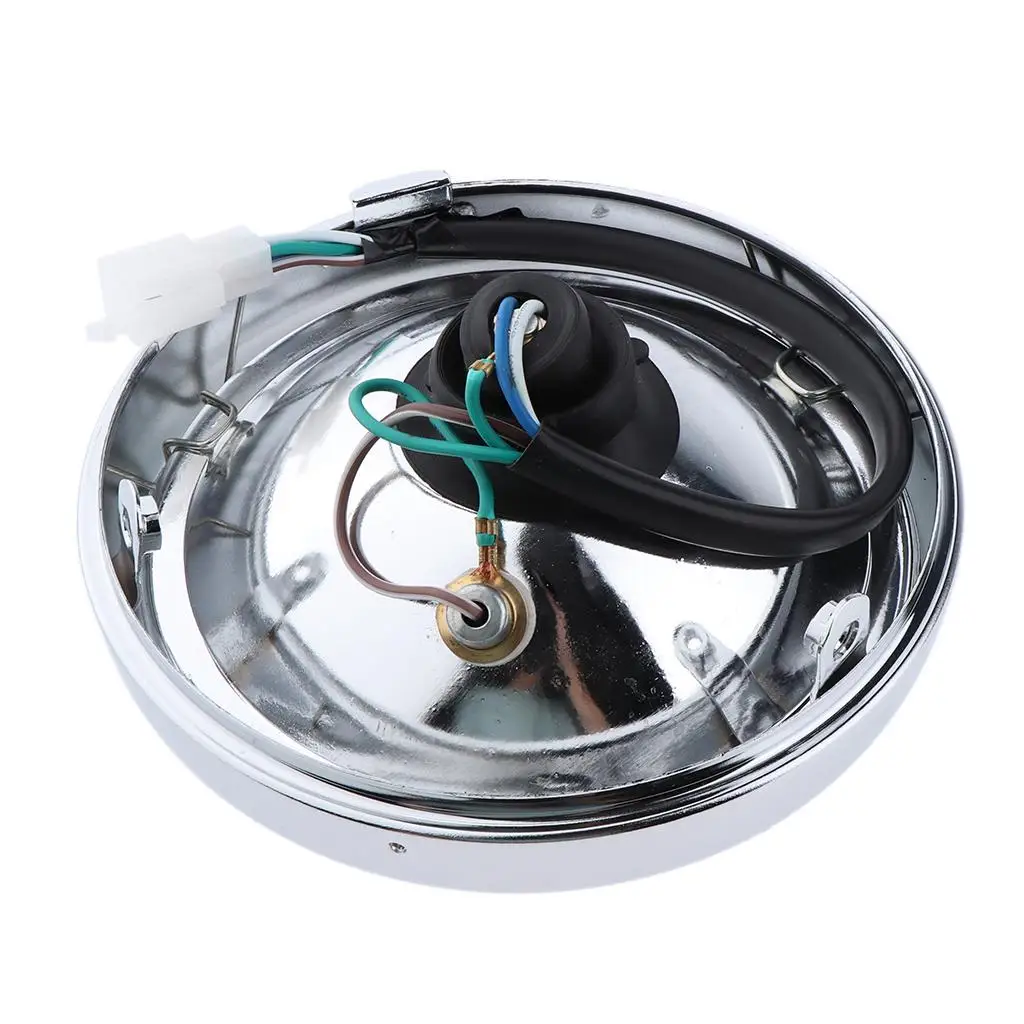 Motorcycle Auxiliary Headlight 12V Head Lamp Plastic Round for Mini 1972-1975 Poor Visibility Riding Upgrade