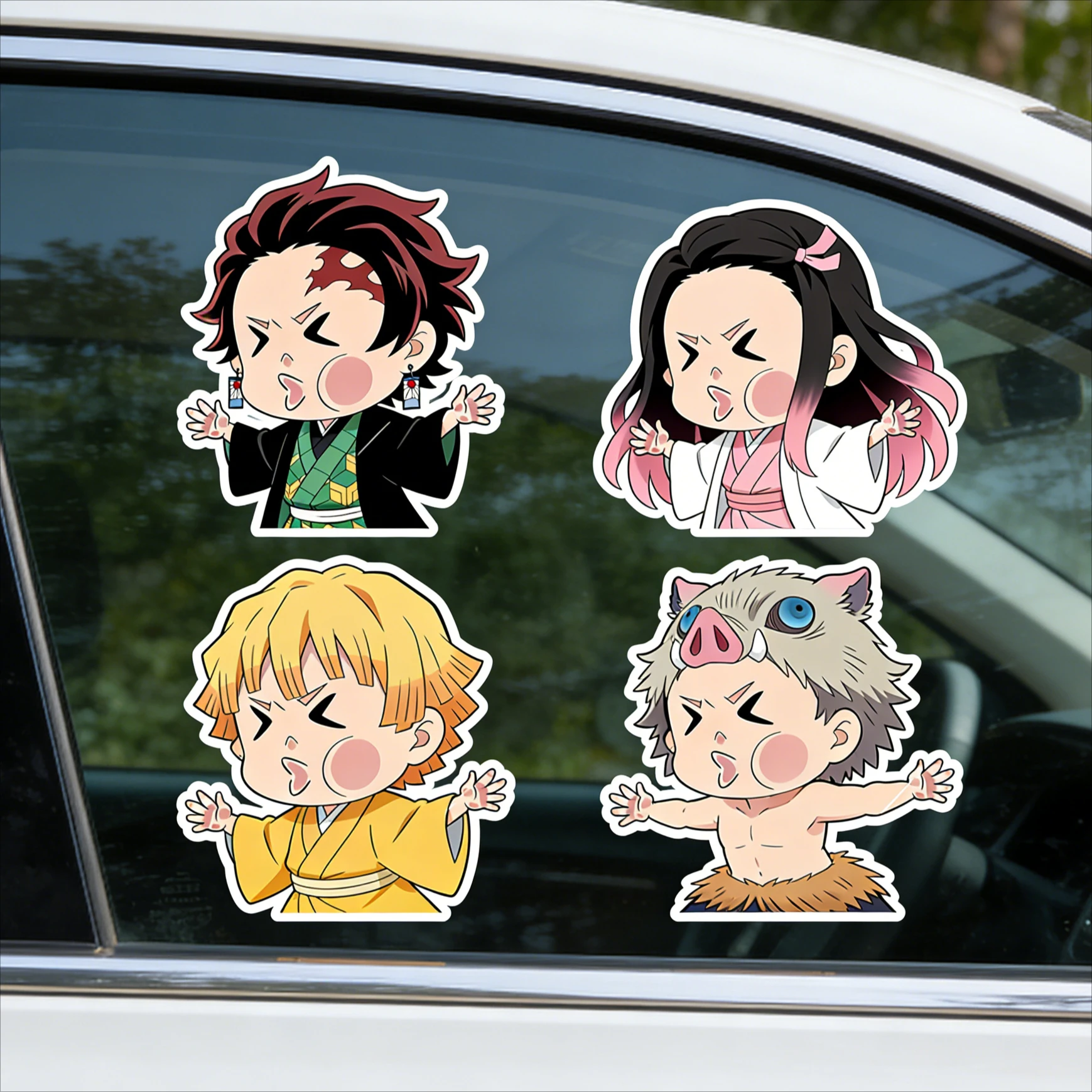 Funny Demon Slayer Car Sticker Peeping Design Anime Sticker for Window Laptop Wall Car Stickers