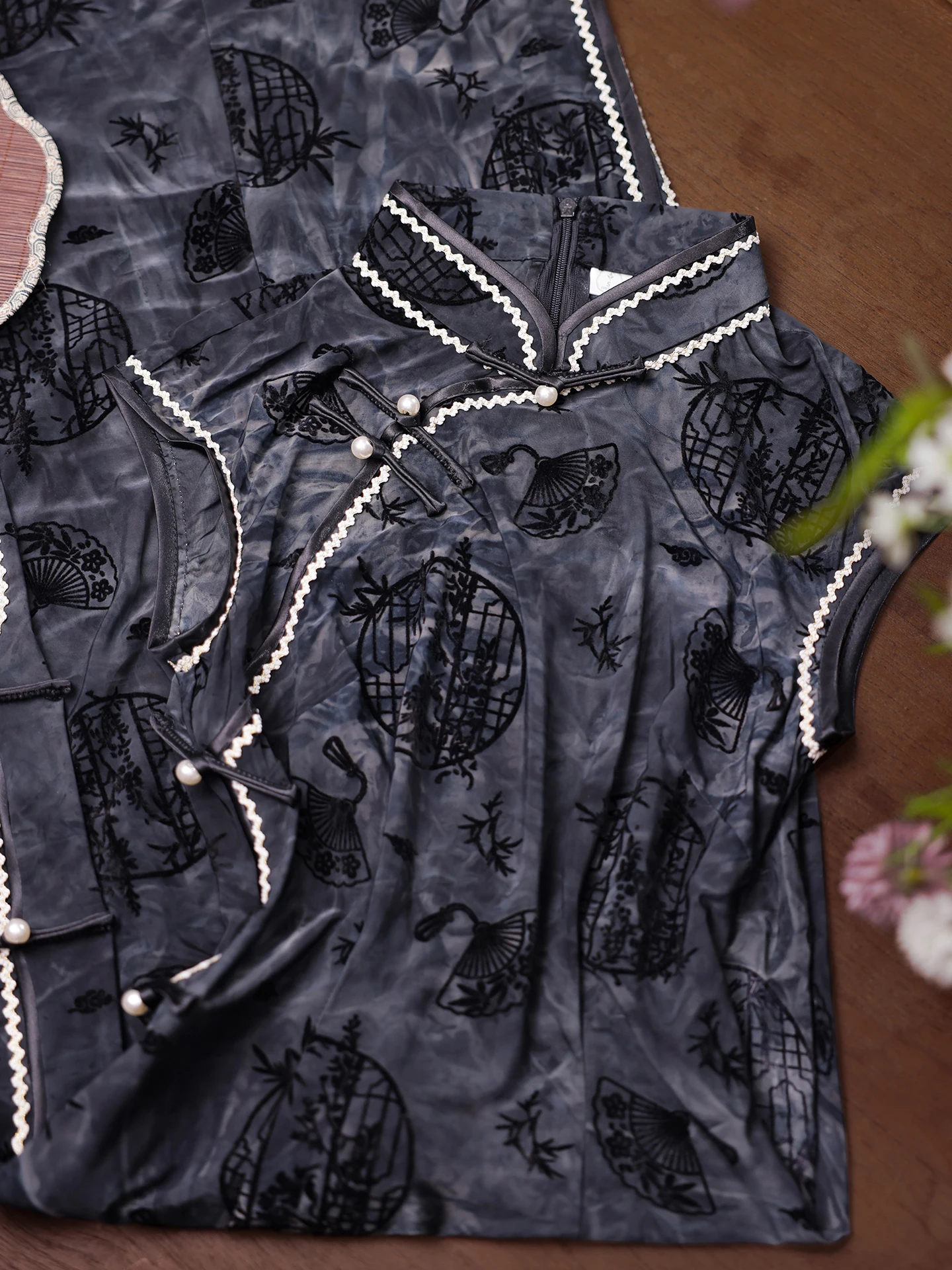 jiangnan-floing-new-chinese-sle-svel-bla-dr-young-daily-high-waist-slimming-middle-length-qipao-floral-pattern