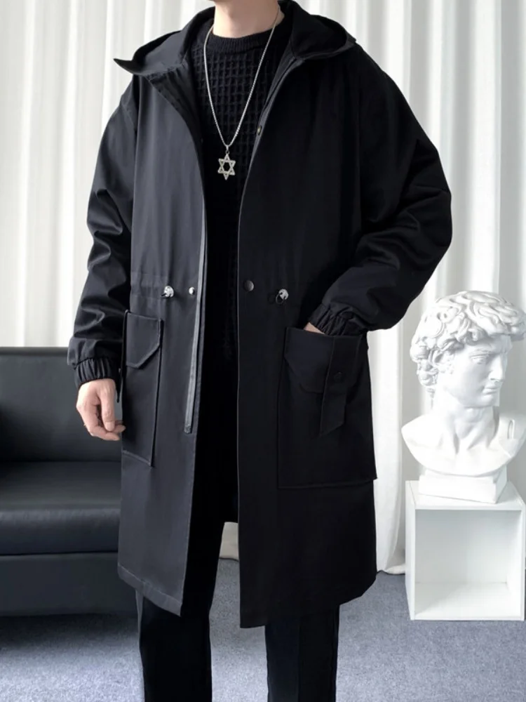 

Мужская ветровка Briti Sle с большими карманами, весенне-осенняя, с капюшоном, рабочая одежда, повседневная модная куртка с длинными рукавами