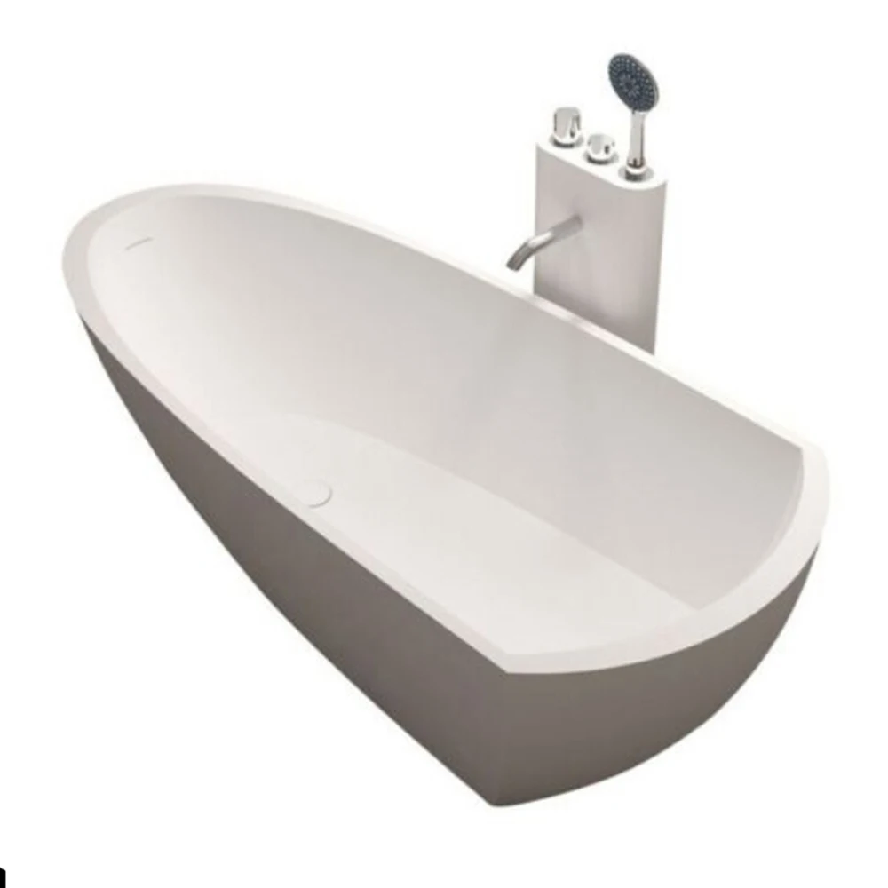 

1800x800x500mm Solid Surface Stone CUPC Approval Bathtub Rectangular Freestanding Corian Matt White Tub RS6592A