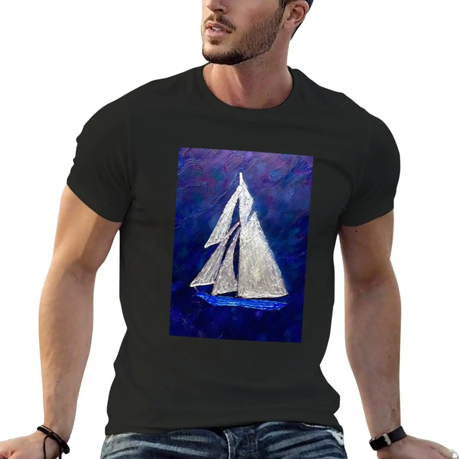 Sailboat 92717 T-Shirt cute clothes street wear fruit of the loom mens t shirts