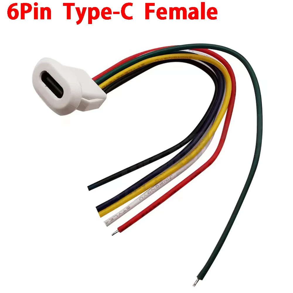 1pcs 4Pin 6Pin USB 2.0 Female Power Jack 2P 4P 6P USB2.0 Charging Port Connector Data Interface with Cable USB Charger Socket