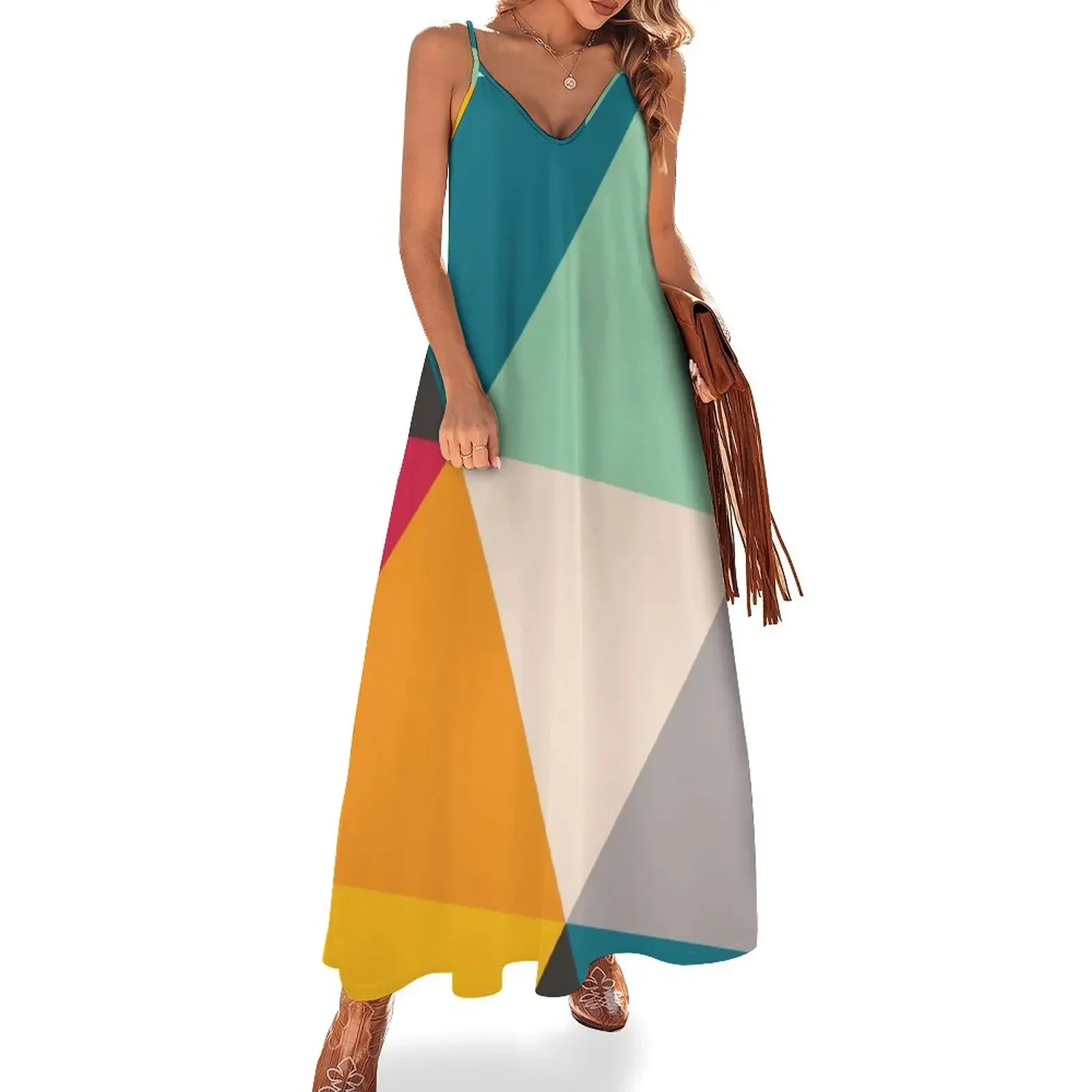 

Colourful Geometric Triangles (2012) Sleeveless Dress birthday dresses for women evening dress Dress