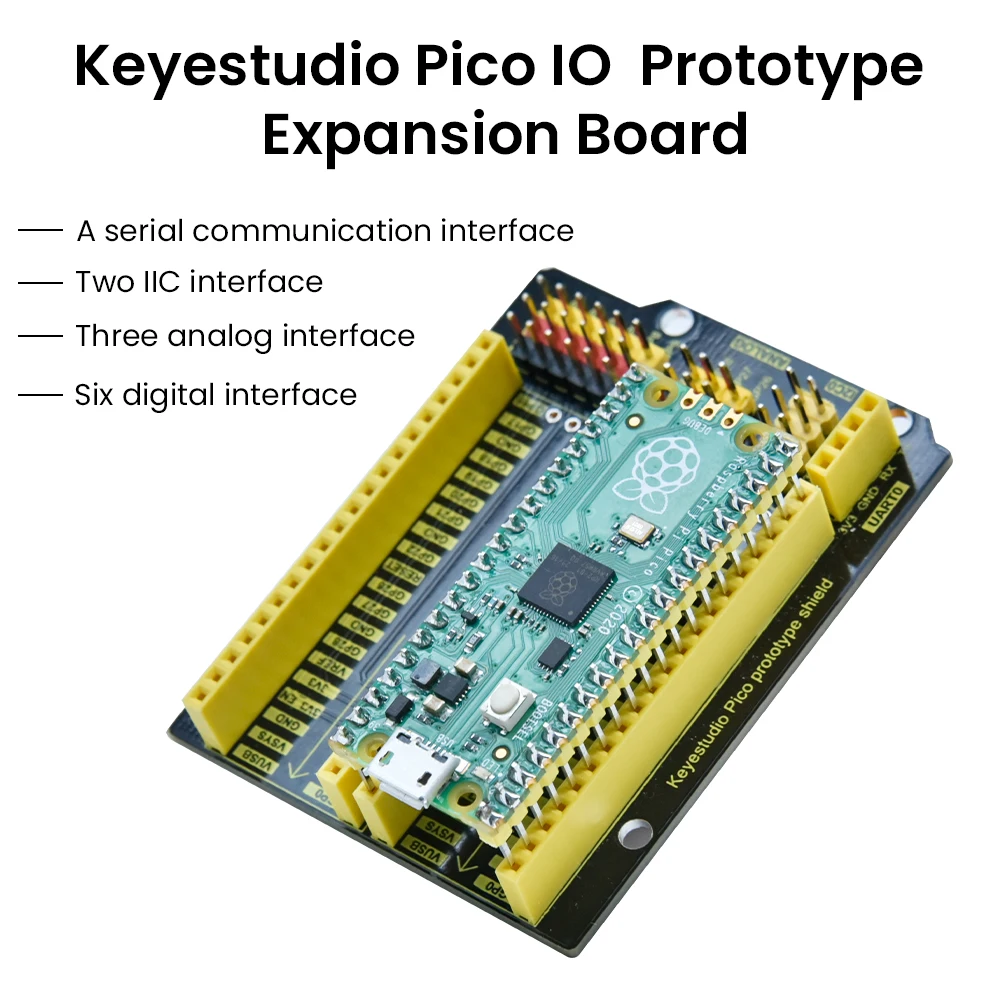 Плата расширения прототипа Keyestudio Pico IO для Raspberry Pi Pico IO Shield, плата разработки, электронные проекты «сделай сам»