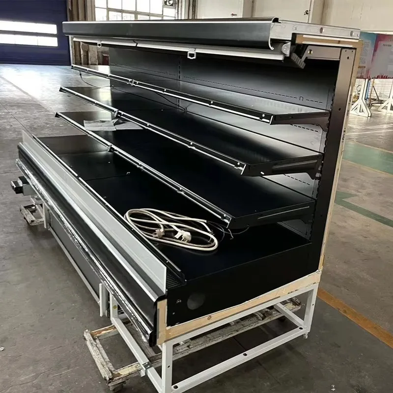Customize Supermarket Commercial Cooler Remote Display Upright Open Chiller for Beverage and Fruits for Remote Storage