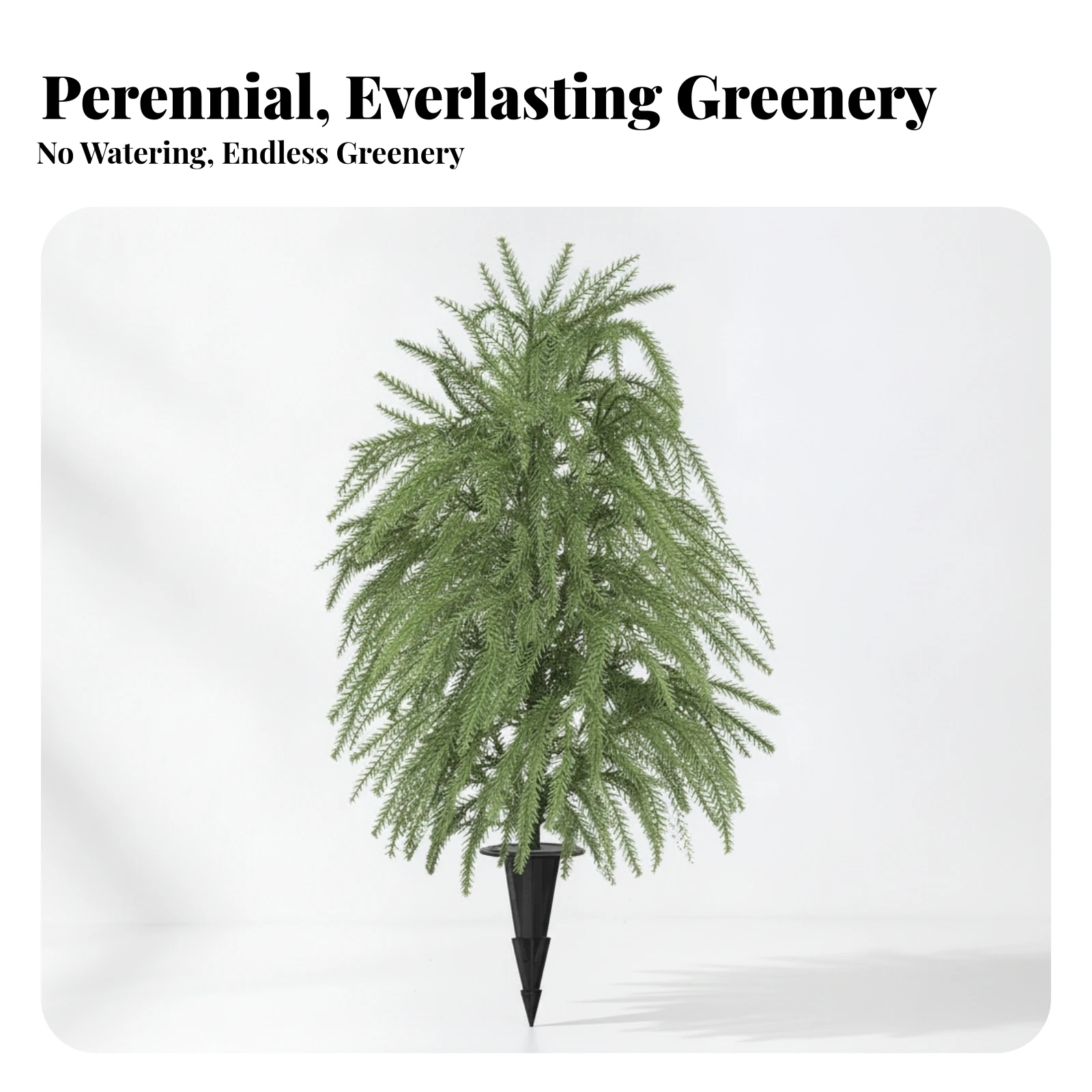 Artificial Norfolk Conifer Outdoor Faux Conifer Plant with Ground Spike Topiary with Ground Spike Easy to Install Long-Lasting