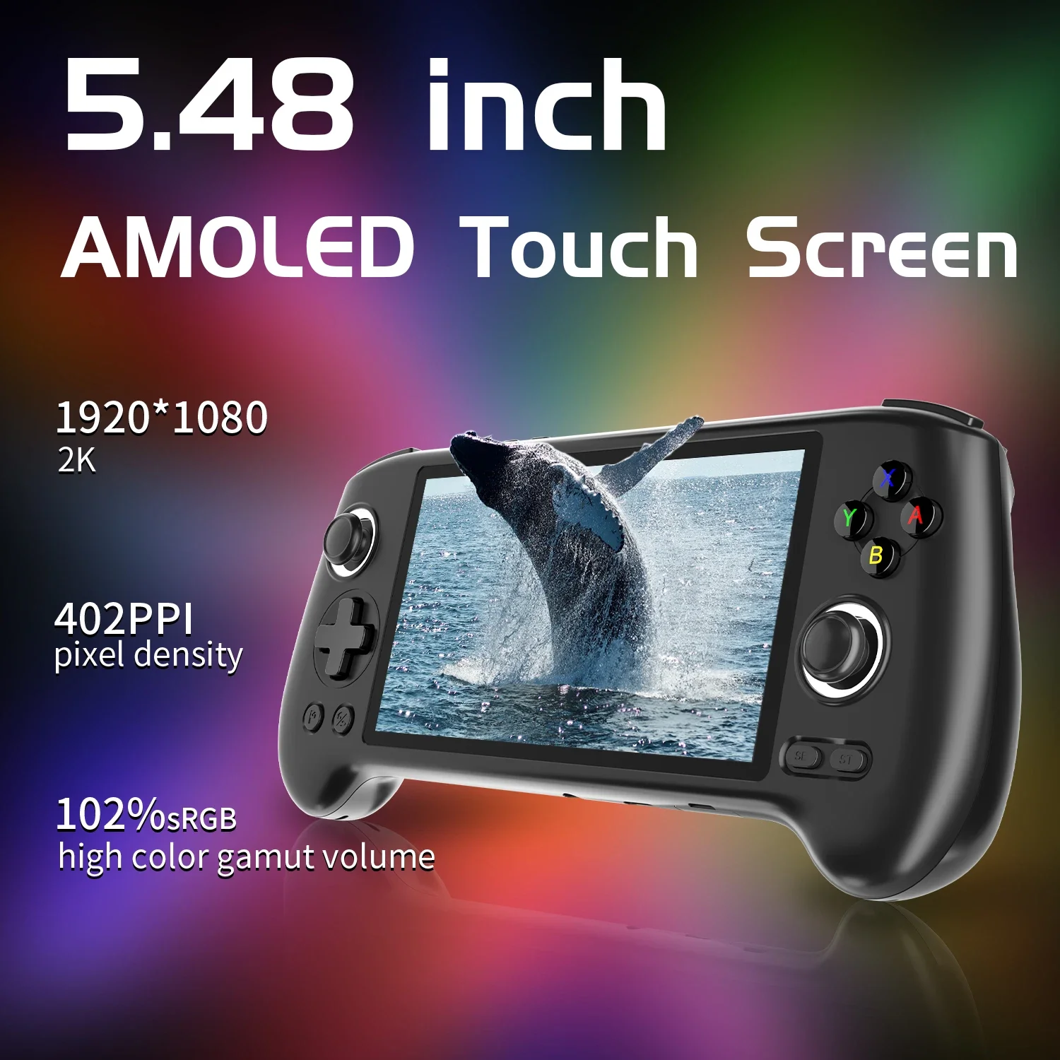 ANBERNIC 휴대용 게임 콘솔, 안드로이드 13, 5.48 인치 AMOLED 스크린, 1080*1920 Unisoc T820, 5G 와이파이, 블루투스 512G, 60000 게임, RG556