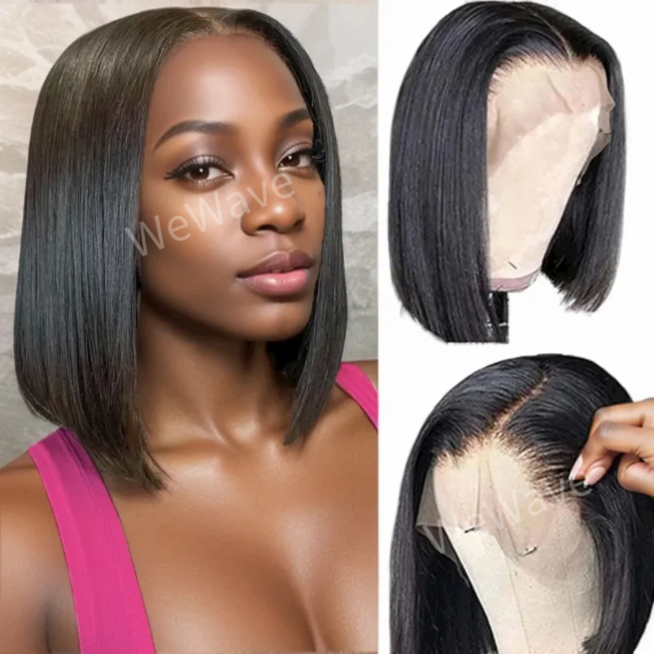 

Hd Transparent Straight Natural 13x6 Lace frontal Bob Wig Glueless 200% Density Human Hair Wigs Wear Go For Women Choice