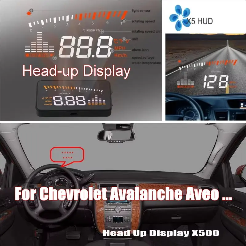 

Car Head Up Display For Chevrolet Avalanche Aveo Captiva Cobalt Equinox 2010-2025 AUTO HUD Driving Screen Projector Windshield