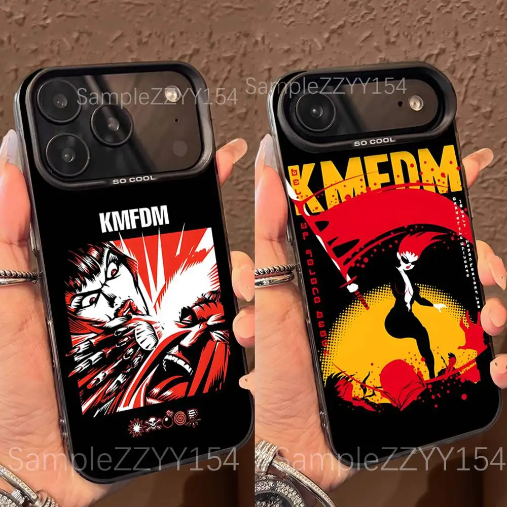 

KMFDM Band Lights Out Phone Case For iPhone 17,16,15,14,13,12,X,8,Pro,Max,Plus,E,SE4,Air,Mini Black IMD Matte