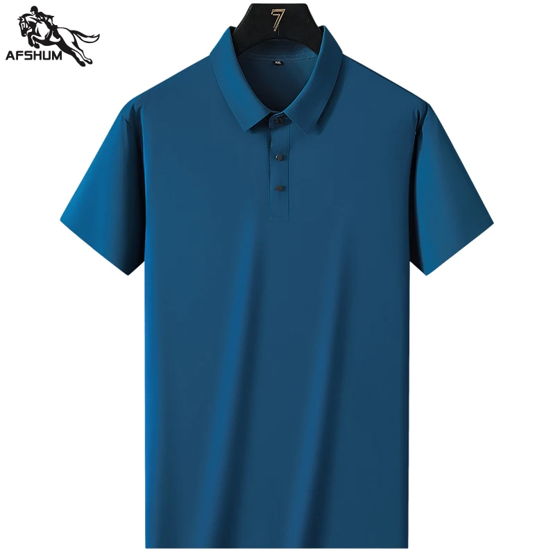 Polo shirt männer Sommer neue Hohe qualität herren kurzarm polo shirt Eis seide herren business casual polo hemd Größe M-5XL 8888