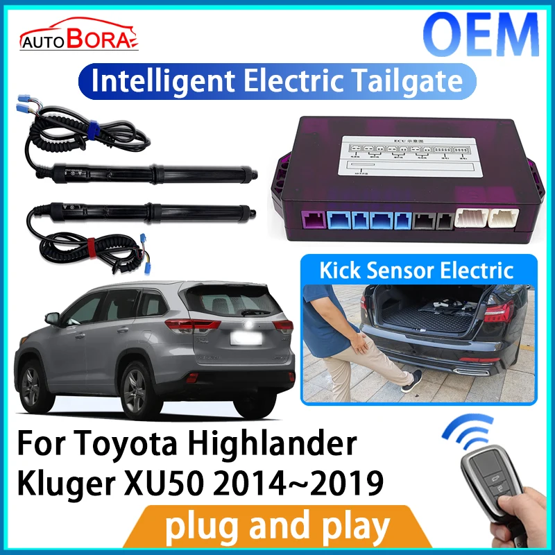 ZhuCamX Intelligent Electric Tailgate Automatic Lifting Kit Remote Control Opener for Toyota Highlander Kluger XU50 2014~2019