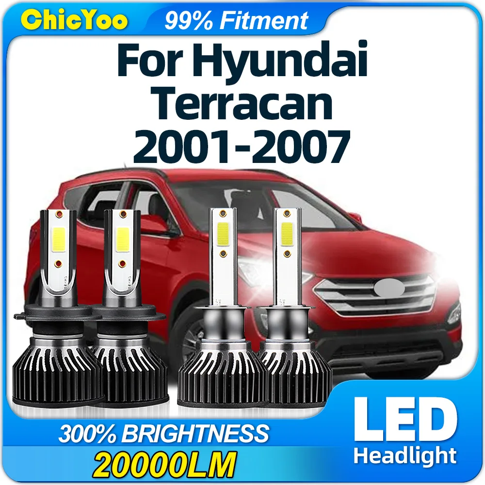 40000LM Car LED Headlight Bulbs 240W High Low Beam Car Lights 6000K 12V For Hyundai Terracan 2001 2002 2003 2004 2005 2006 2007