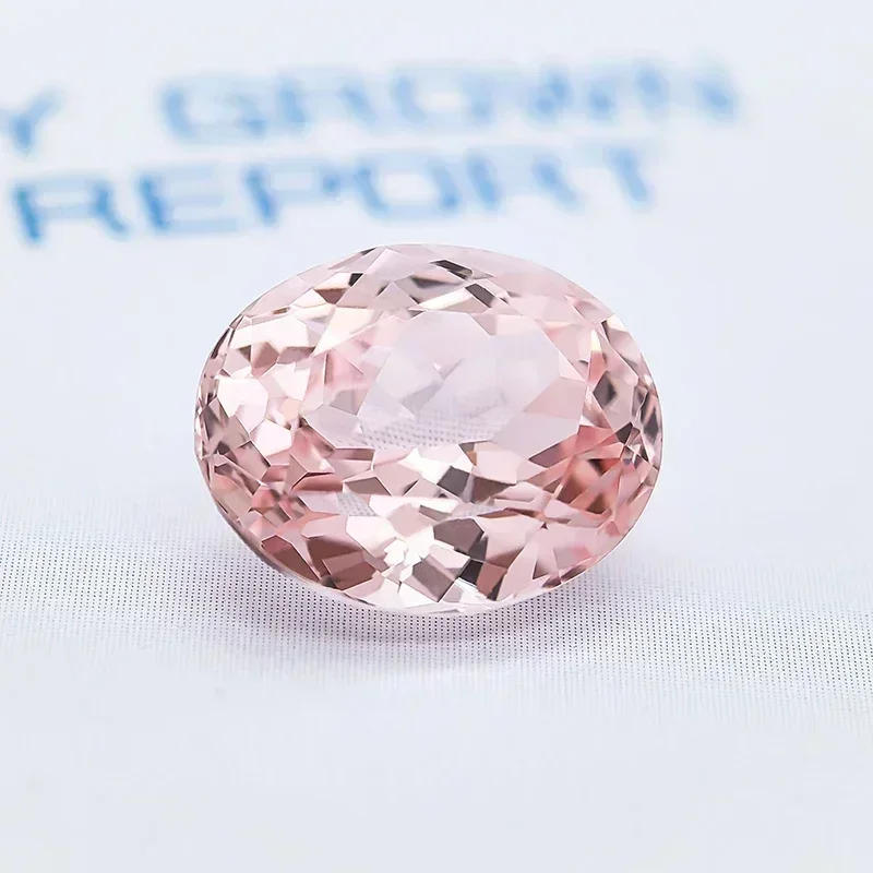 Lab Grown Sapphire Gemstone Oval Cut VVS1 Morgan Pink Color Charms Beads for DIY Jewelry Making Earrings Pendant AGL Certificate