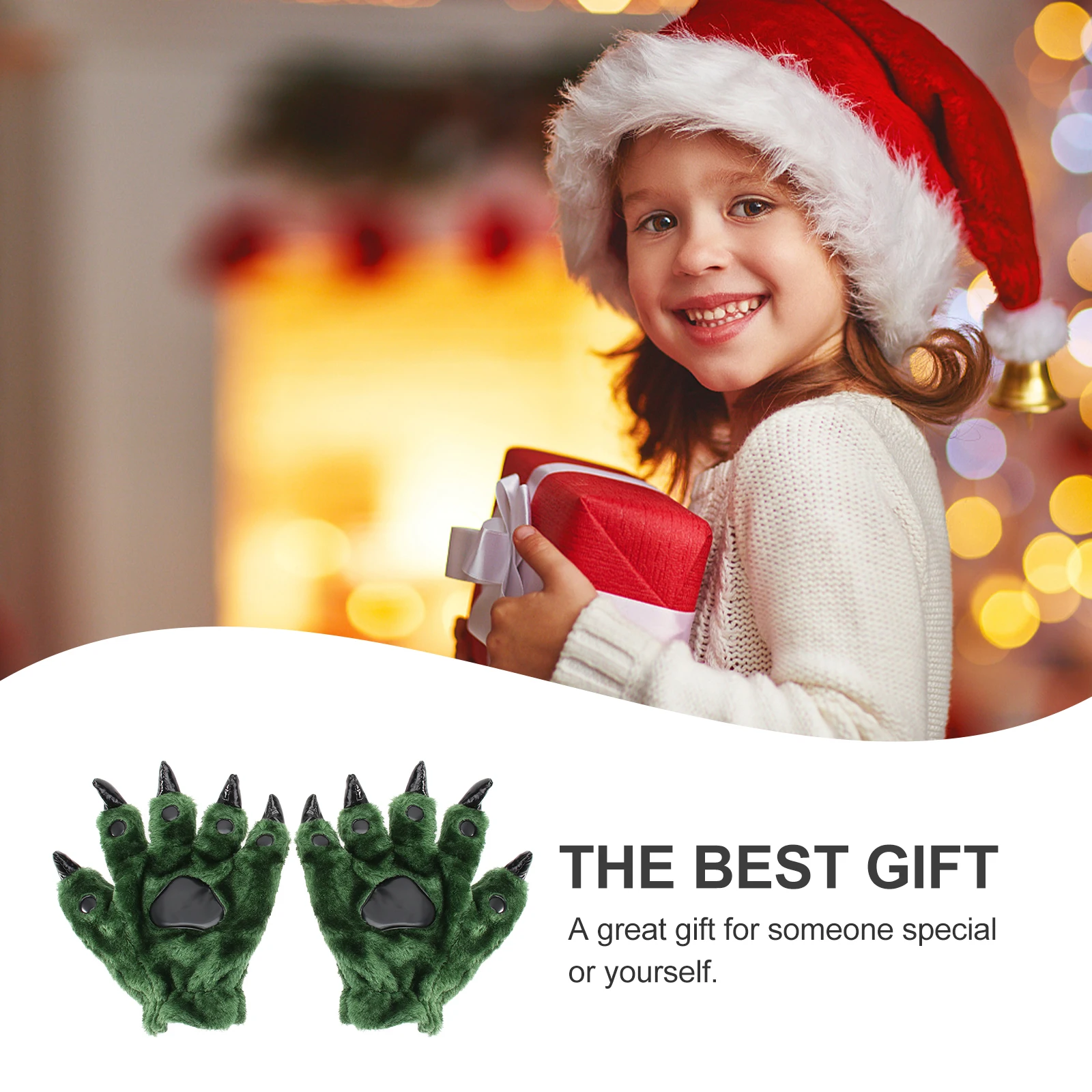 

Dinosaur Winter Role Creative Personality Christmas Cotton Dinosaur Claw Gloves Riding Gloves