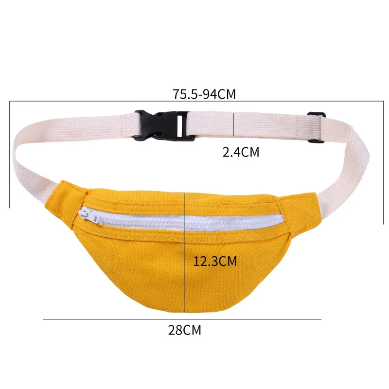 Cute Children Waist Bag High Quality Canvas Belt Bags Designer Crossbody Chest Bag Female Solid Fanny Pack Hip Purse