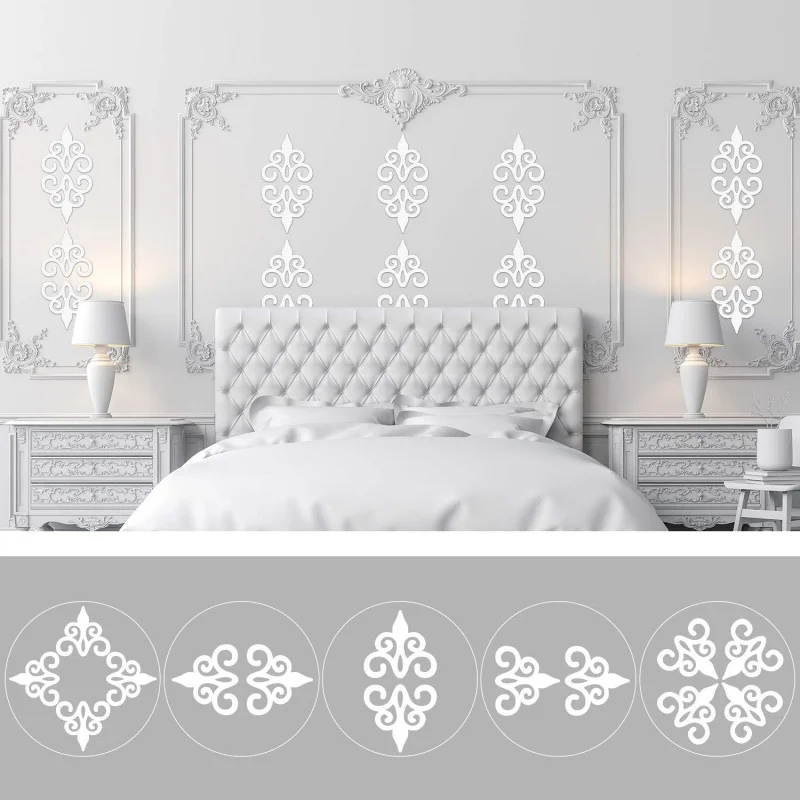 

Zonon 32 Pcs Acrylic Stickers Home Decor Decals Silver Mirror Wall Decoration Living Room Ceiling Ornament for B