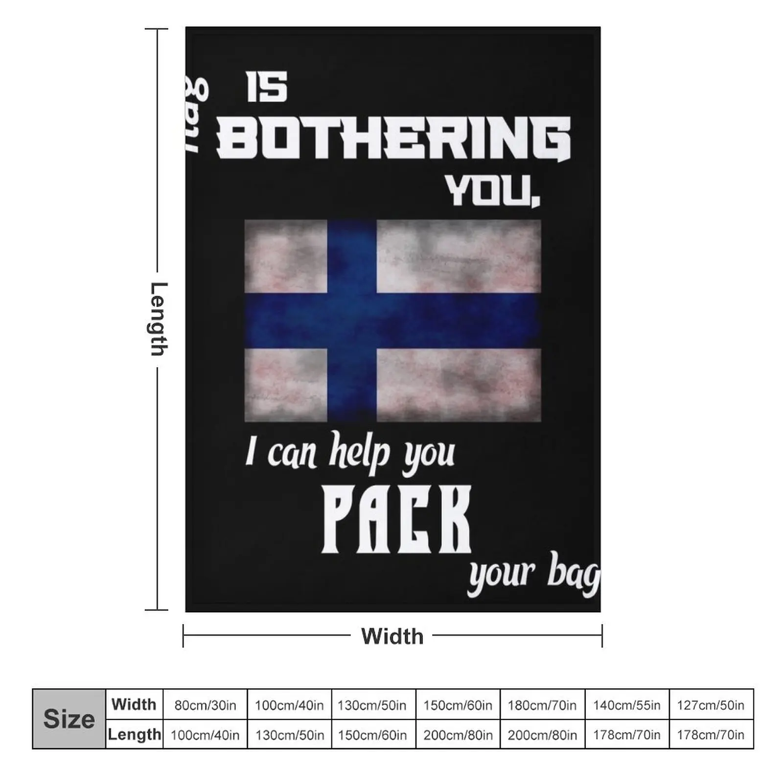 Finnish flag - pack your bags Throw Blanket Summer Beddings Personalized Gift Blankets