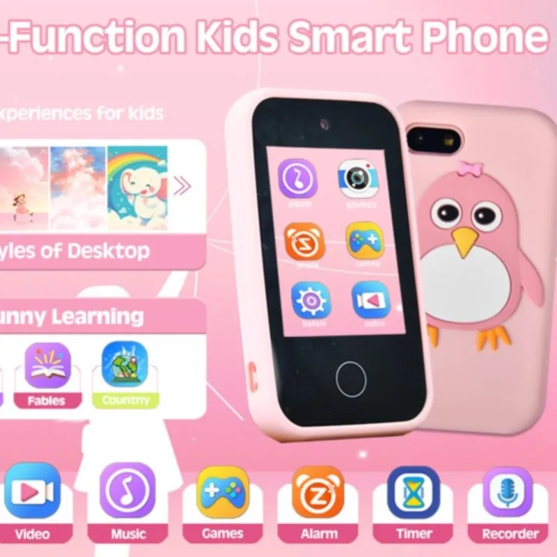 Game Kids Smart Phone Funny Learning Education Tool Smart Watch Music Game Player Alarm Clock Calculator Flashlight Dual Camera