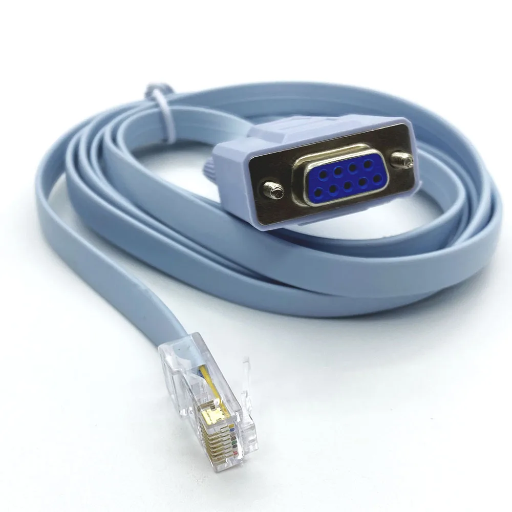 1Pcs 1.5M RJ45 Ethernet LAN Male Plug to RS232 DB9 Mothering Female Routers Network Port Connector Console Configuration Cable