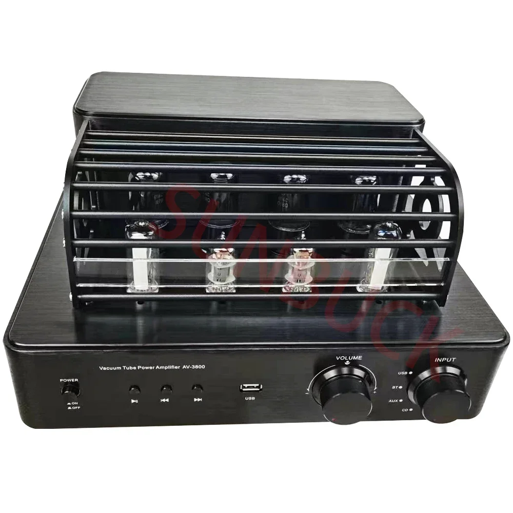 SUNBUCK AV3800 6E2 6F1 6P1 Vacuum Tube Power Amplifier 2.0 Stereo 15W +15W USB Bluetooth hifi Tube Power Amplifier Audio