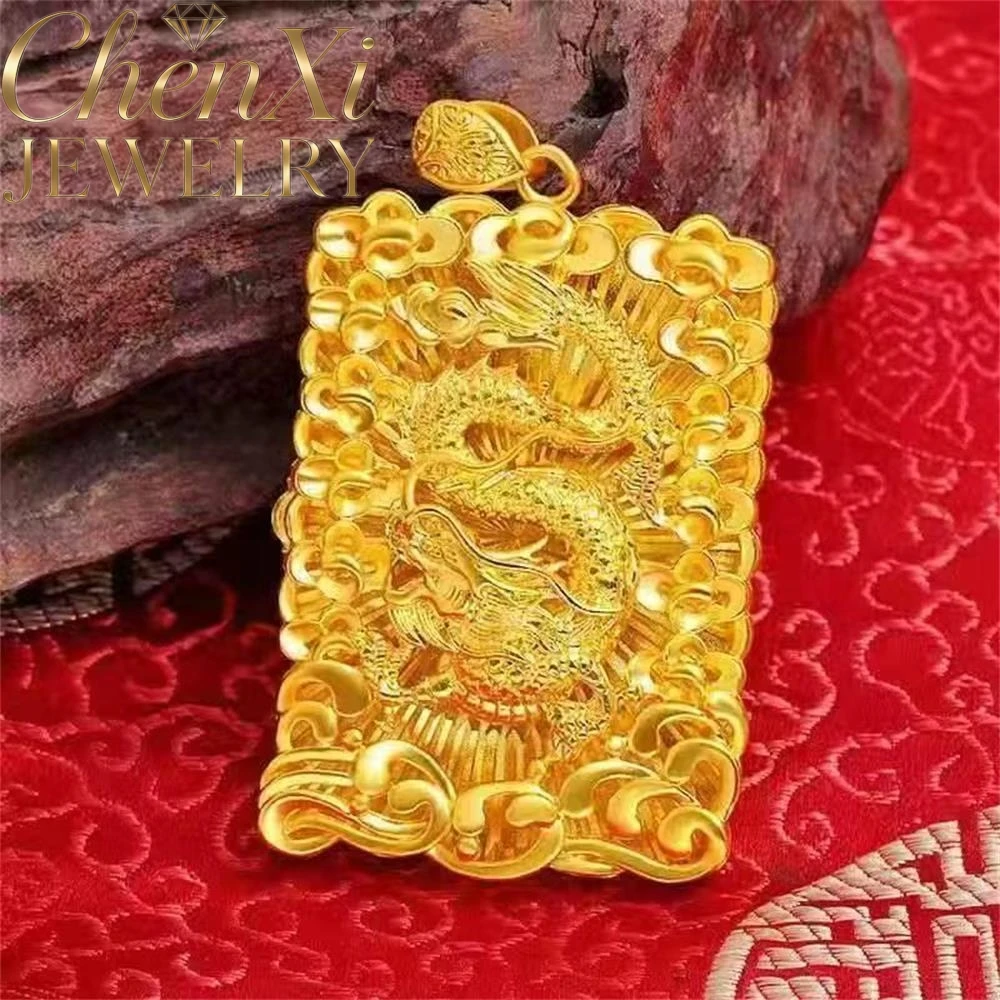 

High-End Sand Gold Auspicious Cloud Dragon Pendant Luxury Quality Fashion Fine Jewelry Exquisite Elegant Popular Charms Mascots