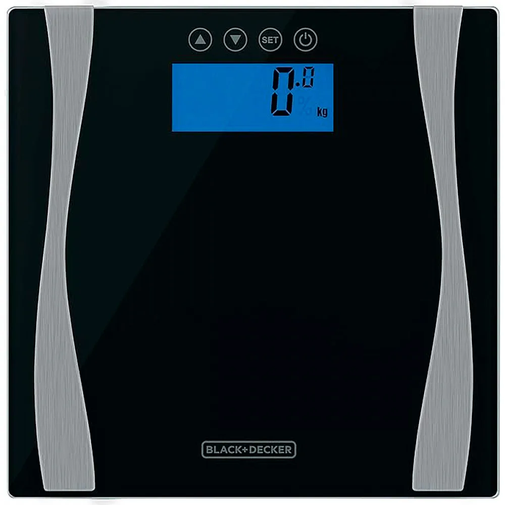 Black Body Scale + Decker Bioimpedance 180KG Black Glass-BK60-BR