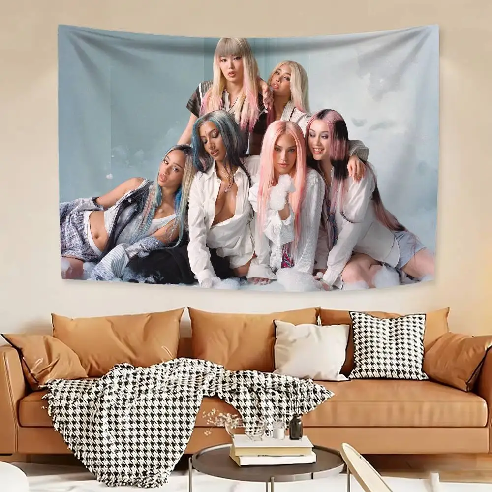 Kpop Hot Girl K-KATSEYE Flags Wall Hanging Background Art Banner for Bedroom Home Outdoor Decor