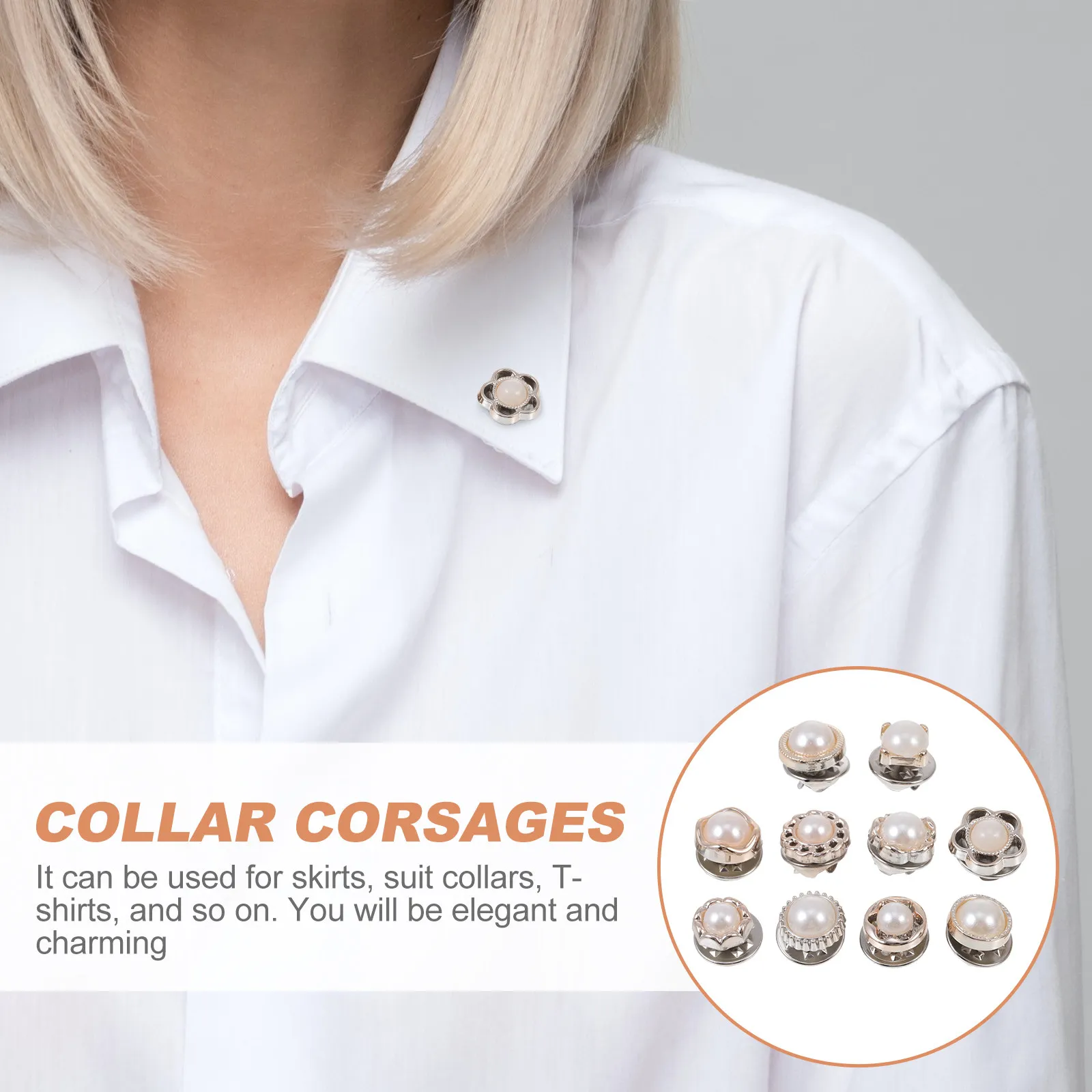 50Pcs Premium Collar Snap Buttons Hidden Corsages for Dresses Blouses Lapels Skirt Hemming Safety Buckles Fashion Clothing