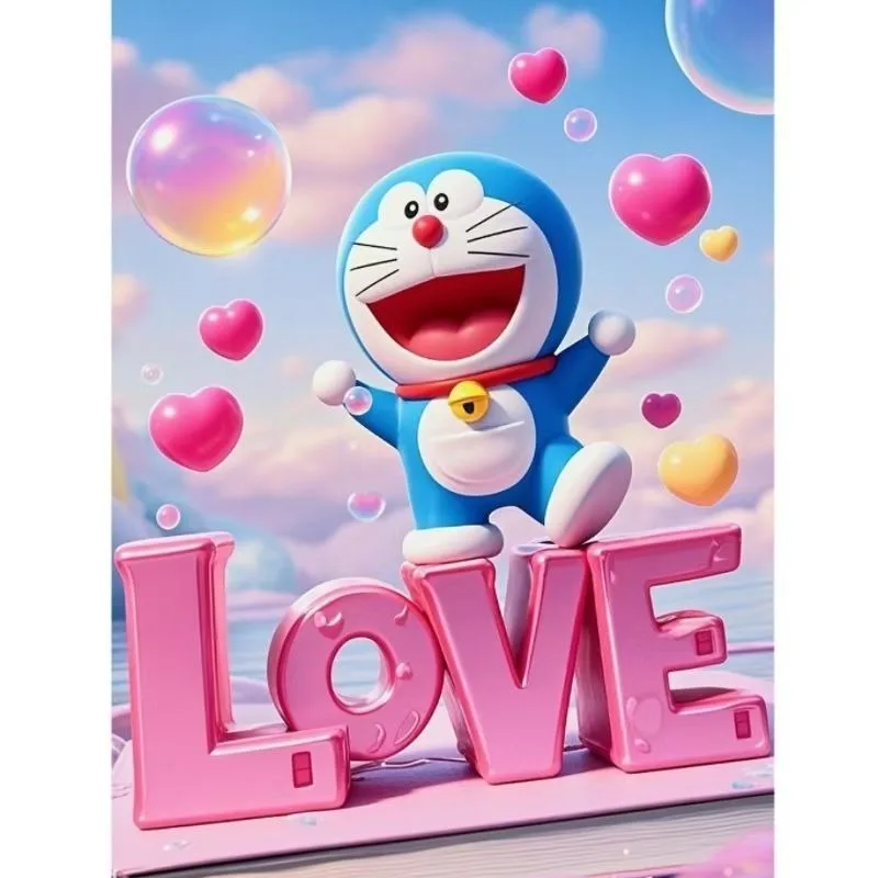 Hot Selling Doraemon Confess Cartoon Frameless Canvas Print Art Bedroom Living Room Study Door Window Entrance Wall Decoration