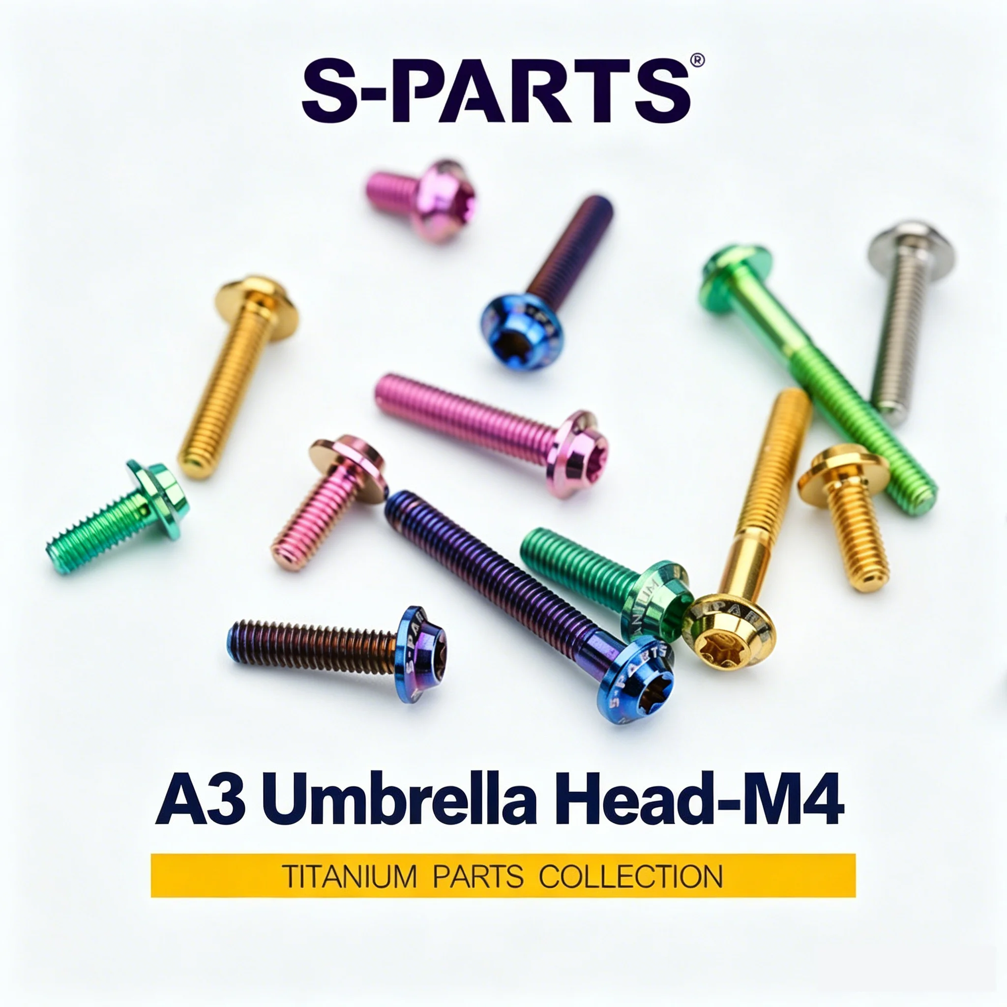1/2/5pcs S-PARTS Titanium umbrella head M4 bolts D8.5 6mm 8 10 12 16 18 20 25 30mm Flange Bolts Screw for Motorcycle Bicycle