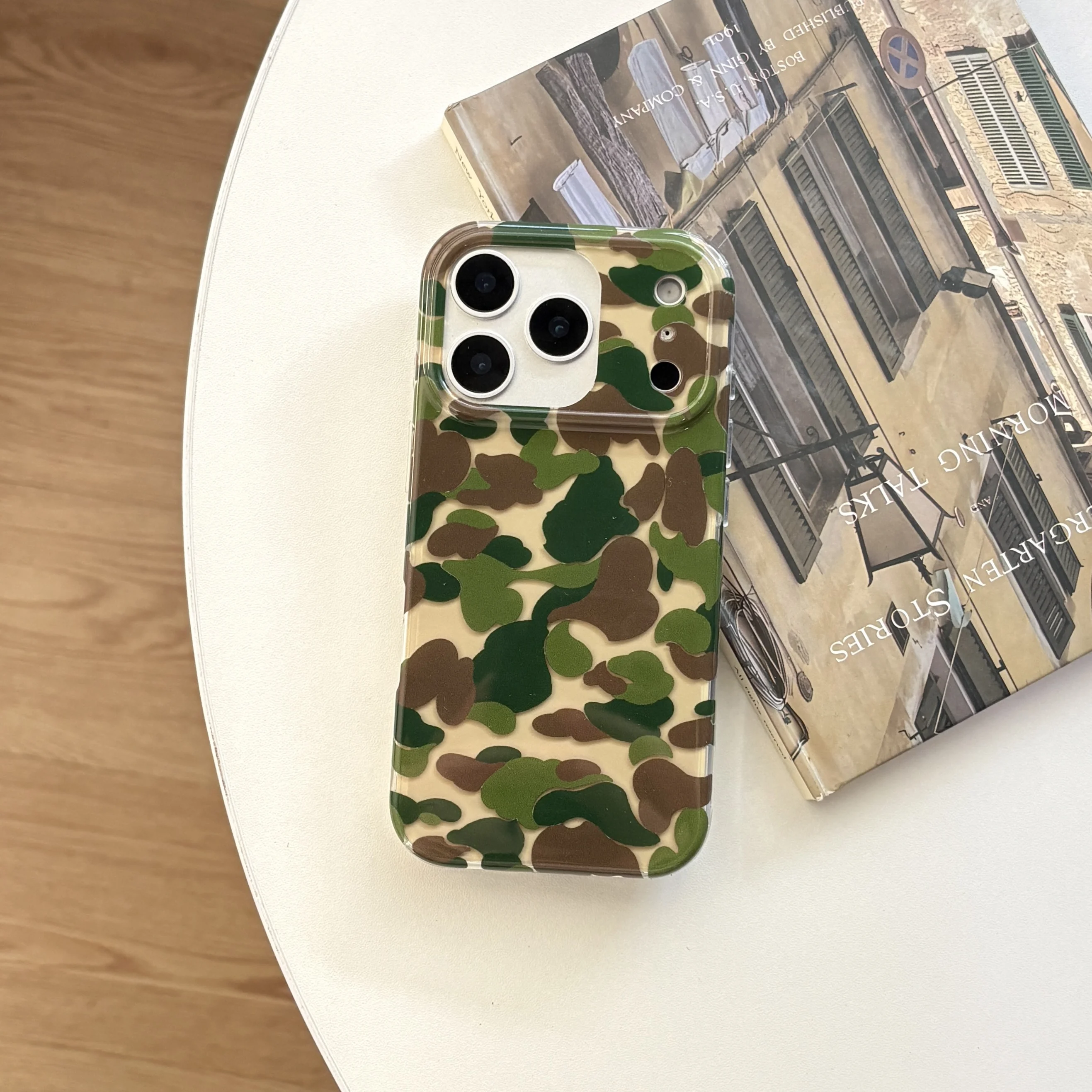 Fashionable Bright Phone Case for iPhone 17 16e 16 15 14 13 12 11 Pro Max XR XSMax 8 7 6 6s Air Plus Feather Texture Back Cover view 3