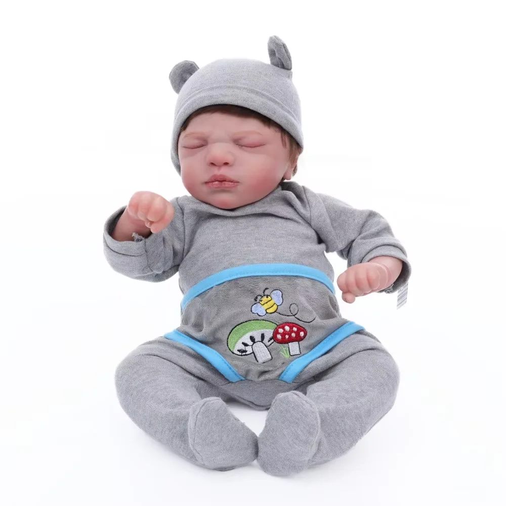 

Cloveray 20 inch Realistic Reborn Baby Doll Cute Vinyl Doll Vinyl Limb Cloth Body Doll High-quality Handmade Toy Children's Gift