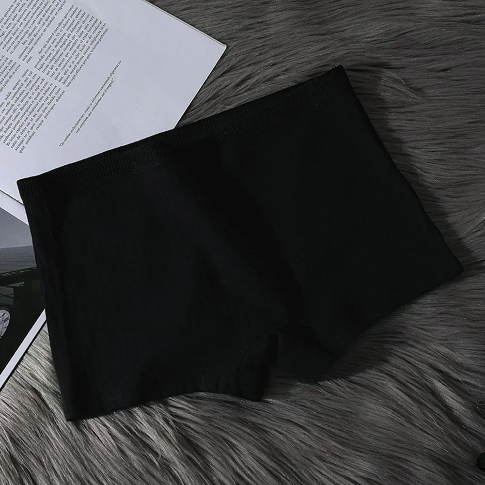 Women's Pure Cotton Four Corners Briefs Middle Waist Anti-Exposure Safety Pants Pants Breathable Safety Females