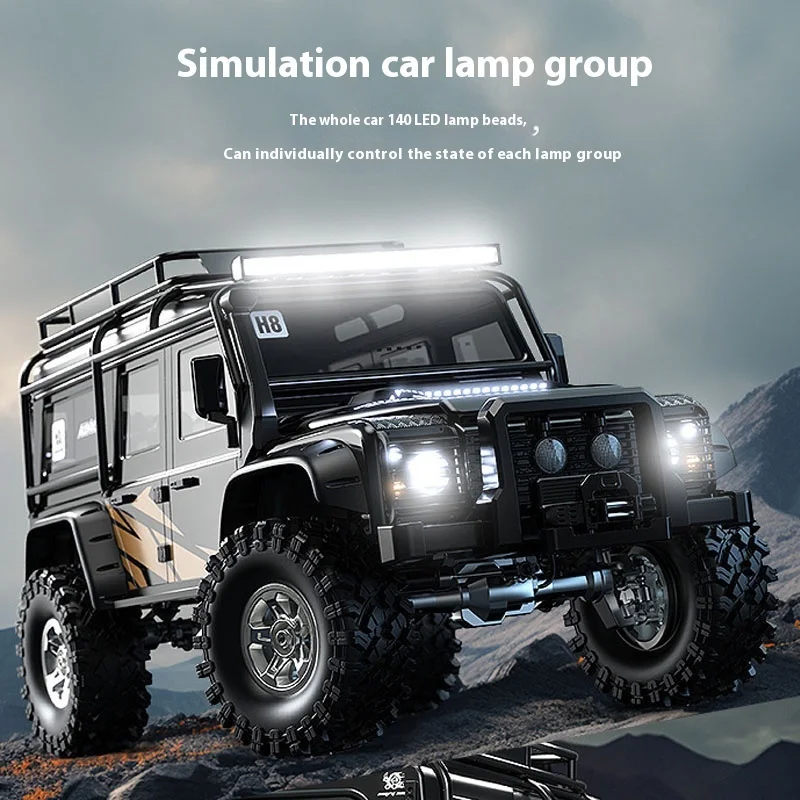 2.4G volledige schaal afstandsbediening simulatie van H8h + detectie borstelloos 3-seconden off-road klimvoertuigmodel op weg naar het westen