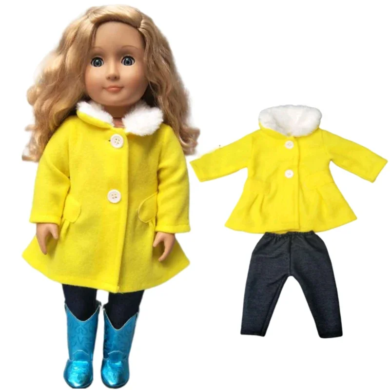 Conjunto de ropa de muñeca americana de 18 "para bebé, chaqueta, pantalones, abrigo para muñeca de 18 pulgadas