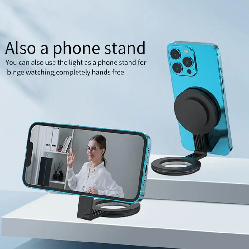 Ring Fill Light Portable Magnetic Mobile Phone Ring Light LED Selfie Lamp With Adjustable Brightness For Girl Makeup Video Calls