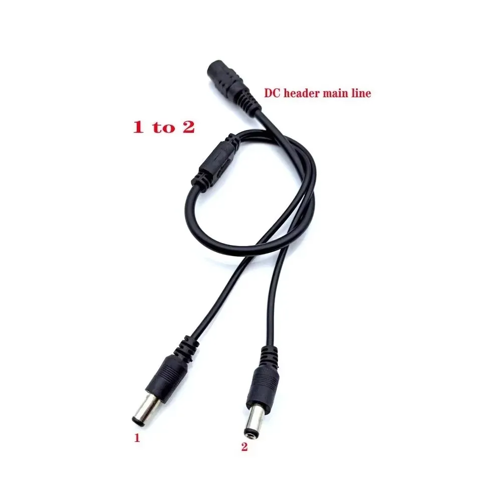 Female to Male DC Plug Splitter Cable 2.1*5.5mm Power Split for CCTV Camera Security DVR Accessories Adapter LED Light Strip