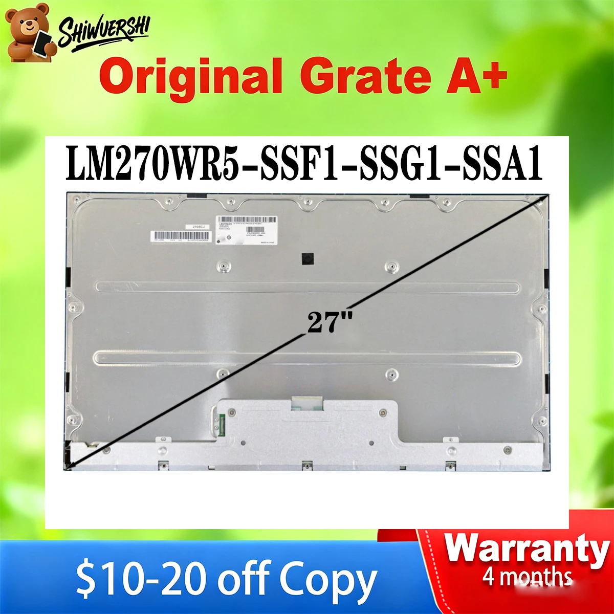 

Original New 27 Inch LCD Screen Display LM270WR5 SSG1 LM270WR5 SSA1 LM270WR5 SSF1 3840x2160P UHD 30Pins 60Hz