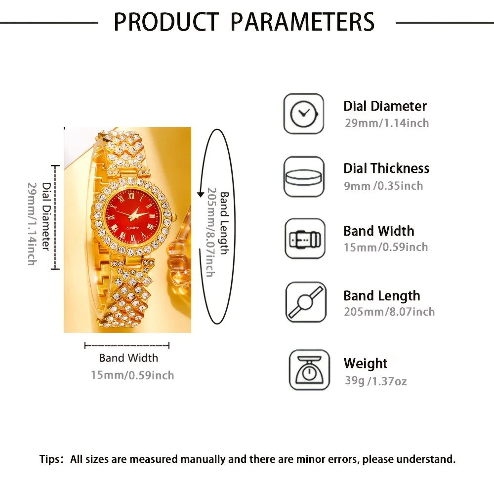 Relojes de mujer de 5 piezas, relojes clásicos de cuarzo anfibol, relojes de simulación de moda romana y conjuntos de joyería
