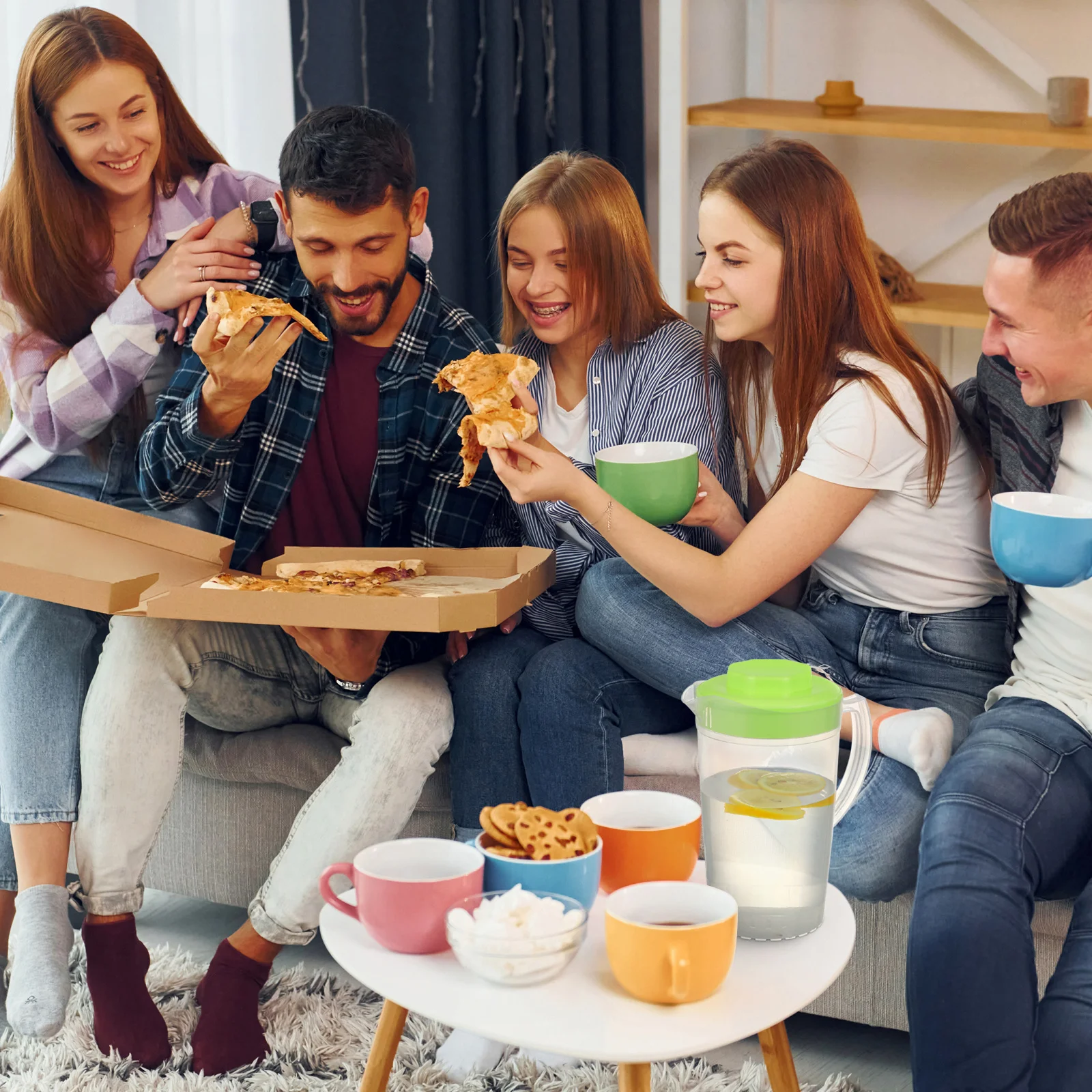 

2 pcs Large Capacity Cold Water Kettles Transparent Plastic Beverage Jugs For Juice Tea Coffee Home Party Storage