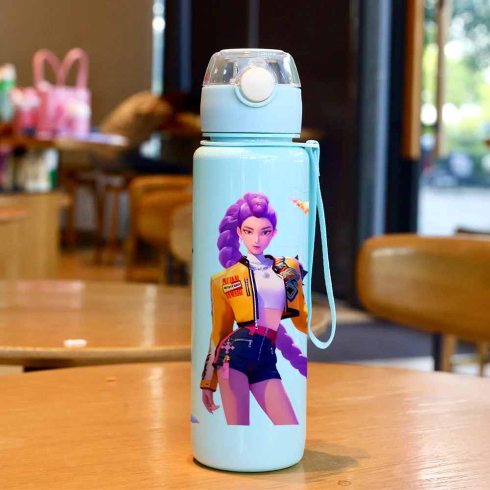 Cartoon Pretty Girl Pattern Water Cup, 3D Printed Pattern, Fade-Resistant, Popular Movie Pattern, Essential for Sports and Fitne image 3
