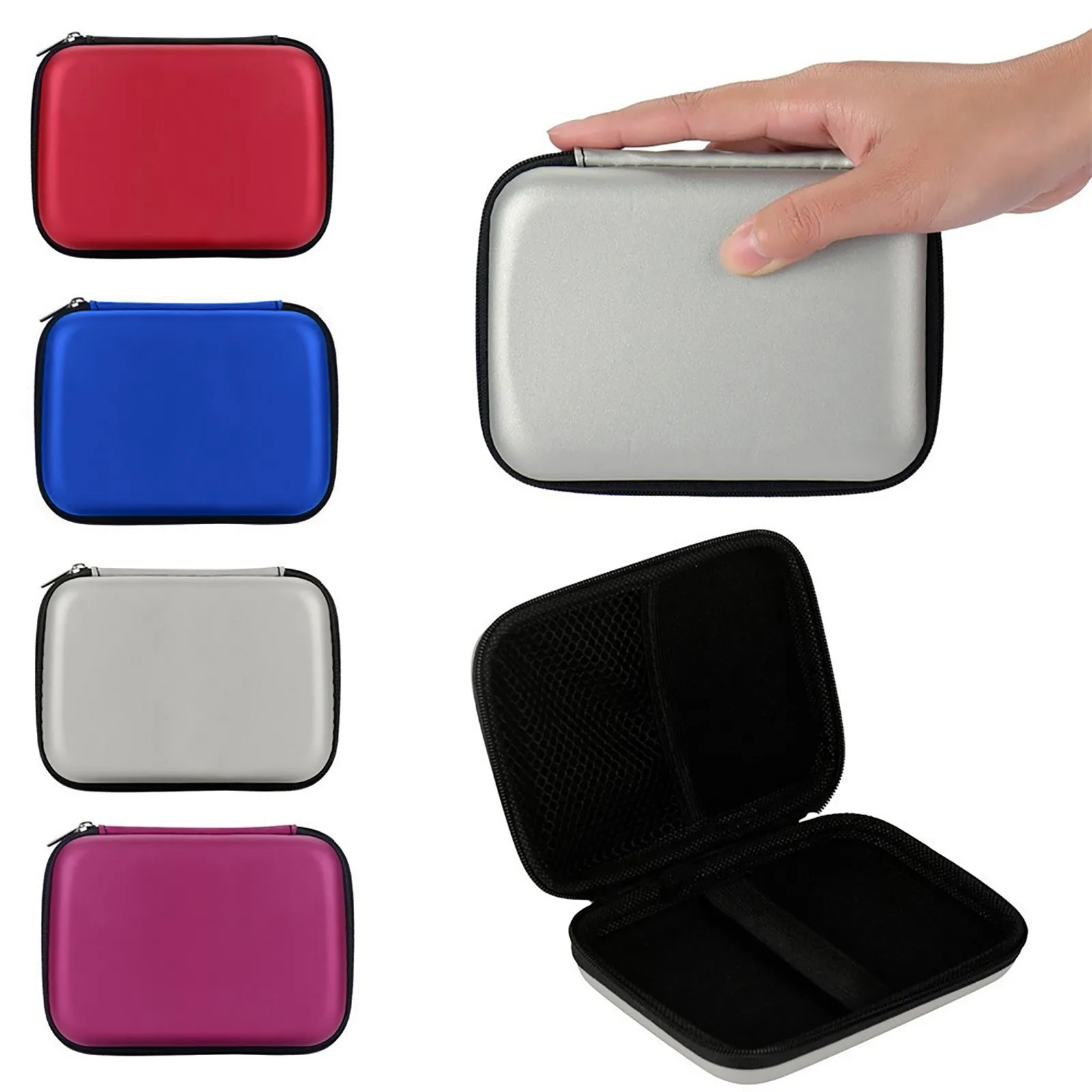 2.5-inch Hard Disk Package headset bag mobile power HDD Bag Disk Case Zipper Pouch Earphone Cover Mobile EVA Storage Carrier Box