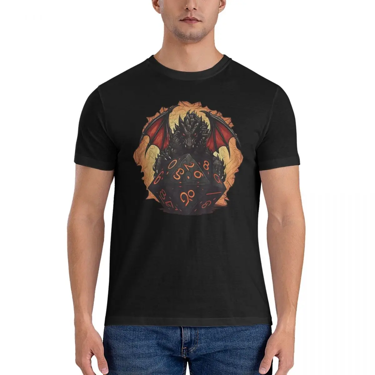 Dnd Men's T Shirt D-Dungeons And Dragons Hipster Tee Shirt Short Sleeve Crewneck T-Shirts 100% Cotton Gift Idea Clothes