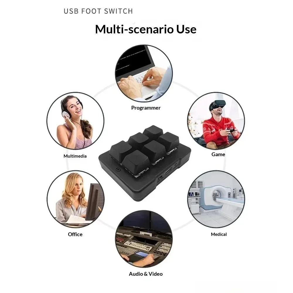 MK623PRO Mechanical Macro Keyboard 6 Keys Programmable Tri Mode Bluetooth Wireless Custom Mini Keypad PC Gaming Accessories