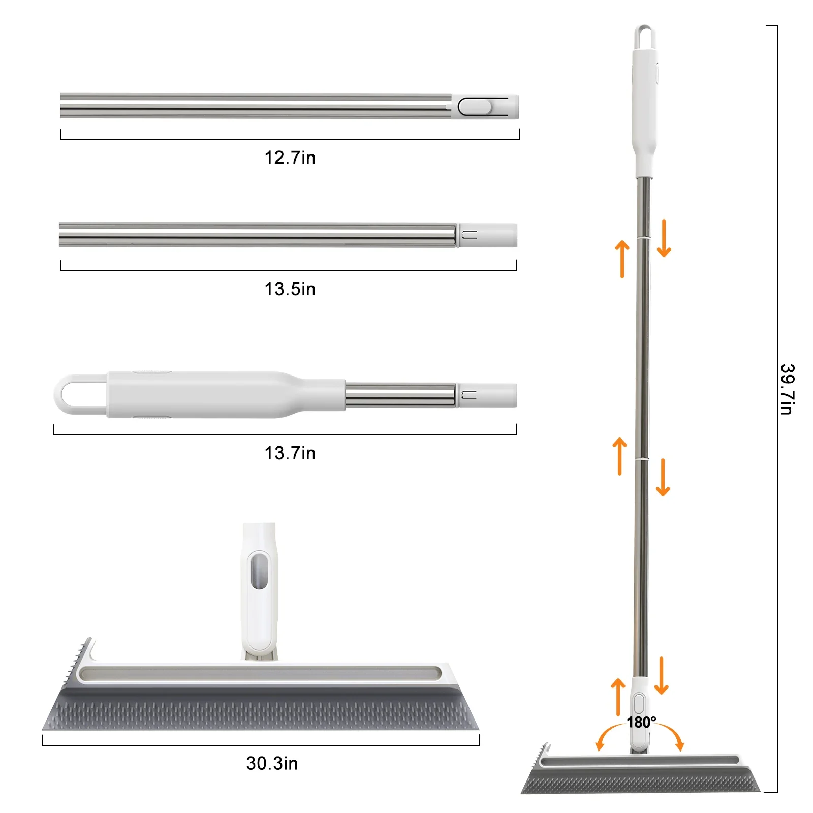 EHOMGUI Magic Squeegee Broom for Carpet, Rug and Floor Cleaning, Living Room, Kitchen,Tiles